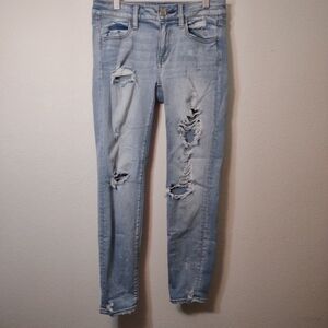 American Eagle Distressed Denim Jegging Ankle 4